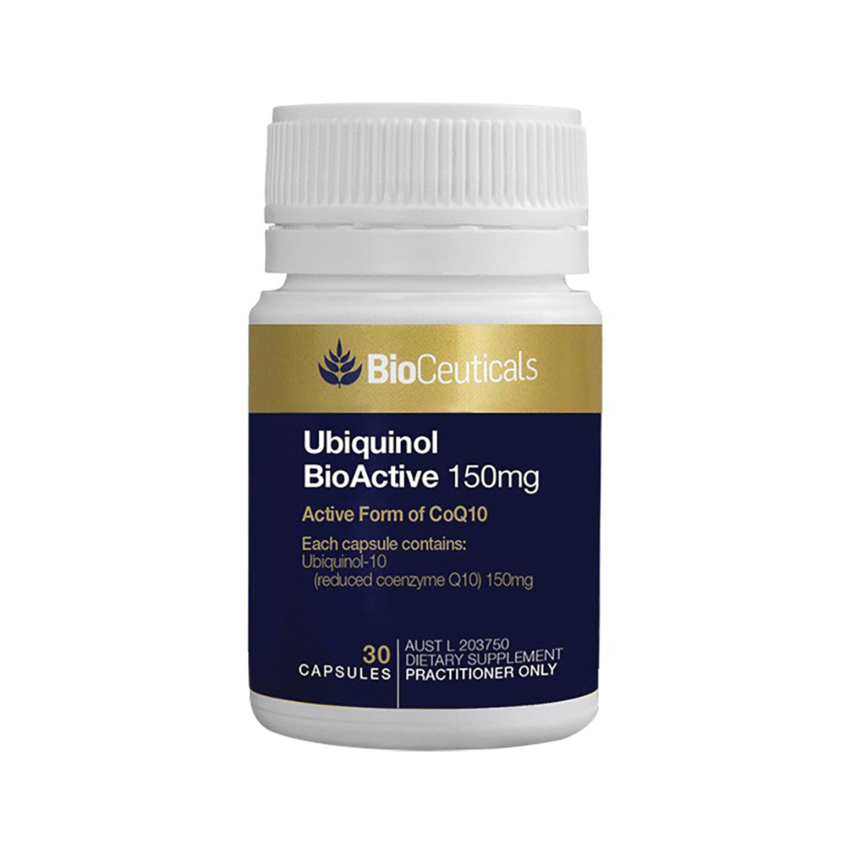 image of BioCeuticals Ubiquinol BioActive 150mg  30c on white background 