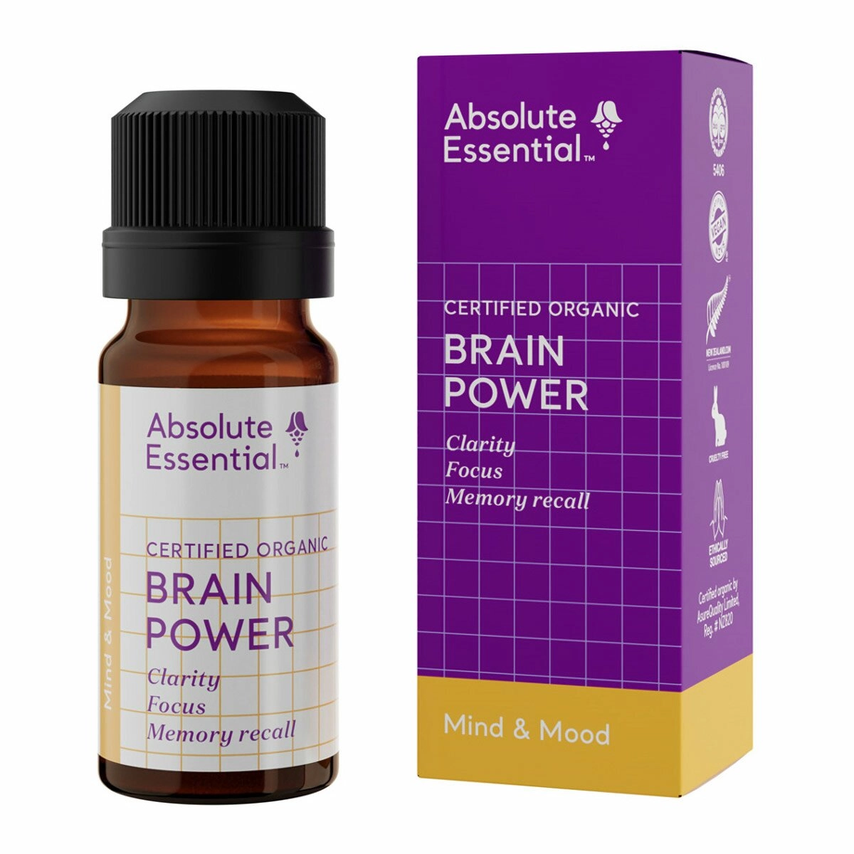 image of Absolute Essential Brain Power 10ml on white background 