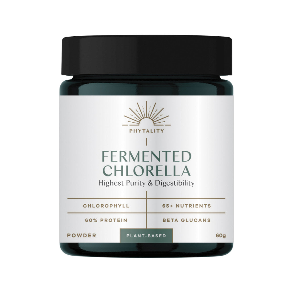 image of Phytality Fermented Chlorella Powder 60g on white background