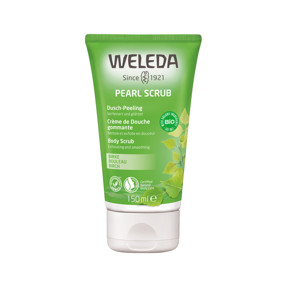 image of Weleda Pearl Scrub Body Scrub (Birch) 150ml on white background
