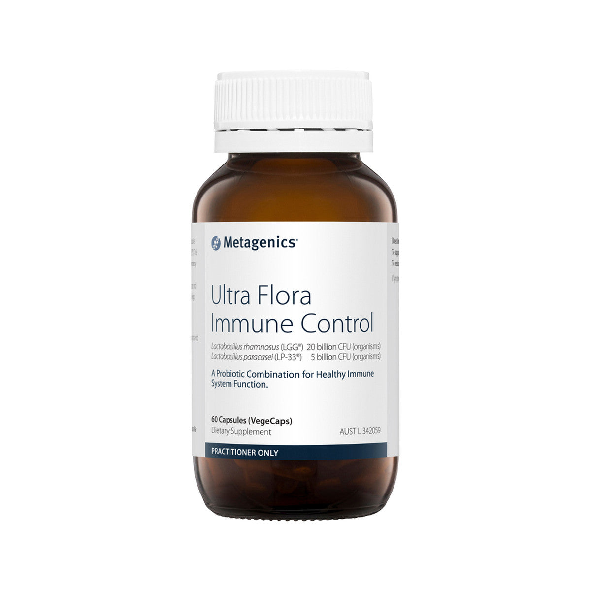 image of Metagenics Ultra Flora Immune Control 60 caps with white background  Edit alt text