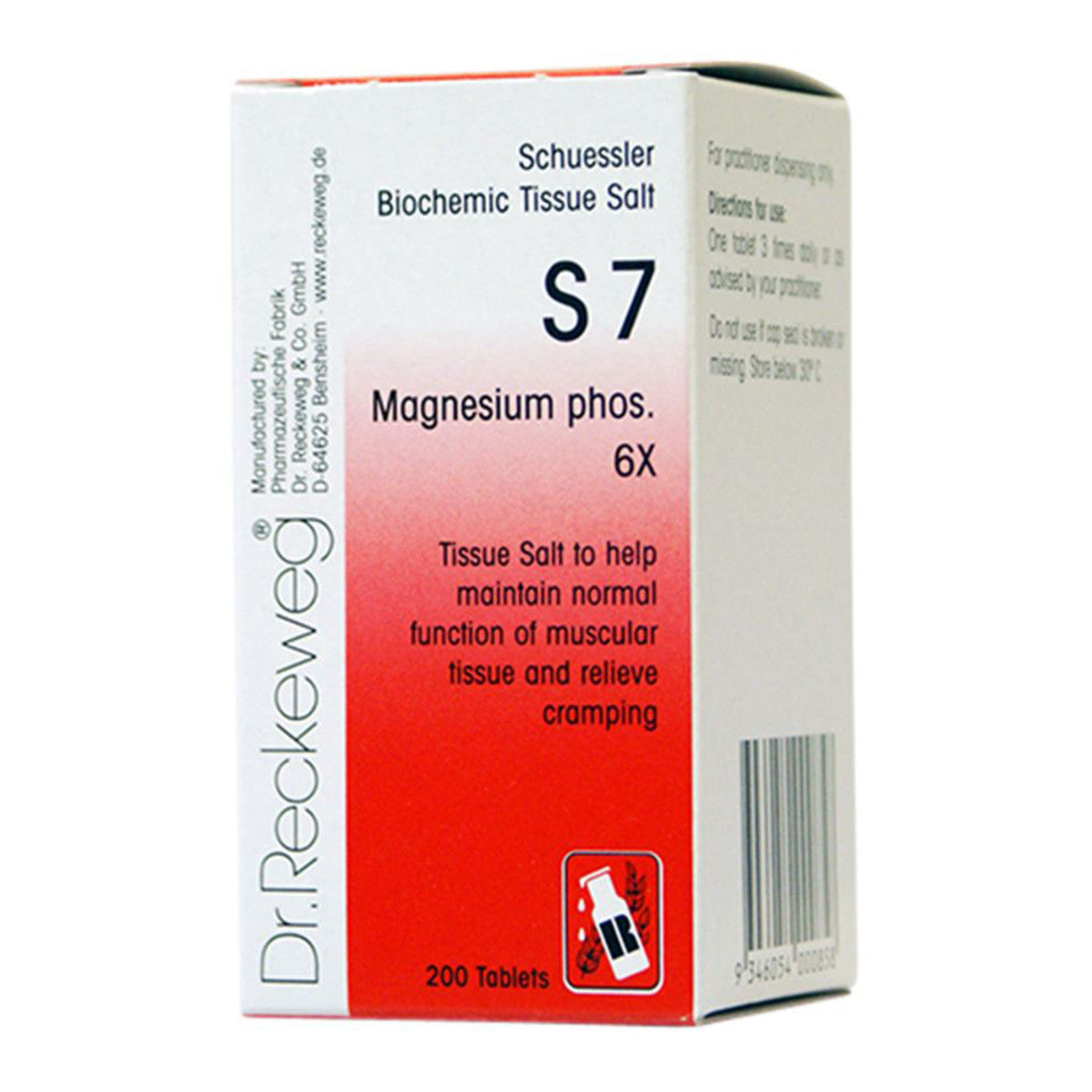 image of Dr. Reckeweg Schuessler BioChemic Tissue Salt S7 (Magnesium phos. 6X) 200t on white background