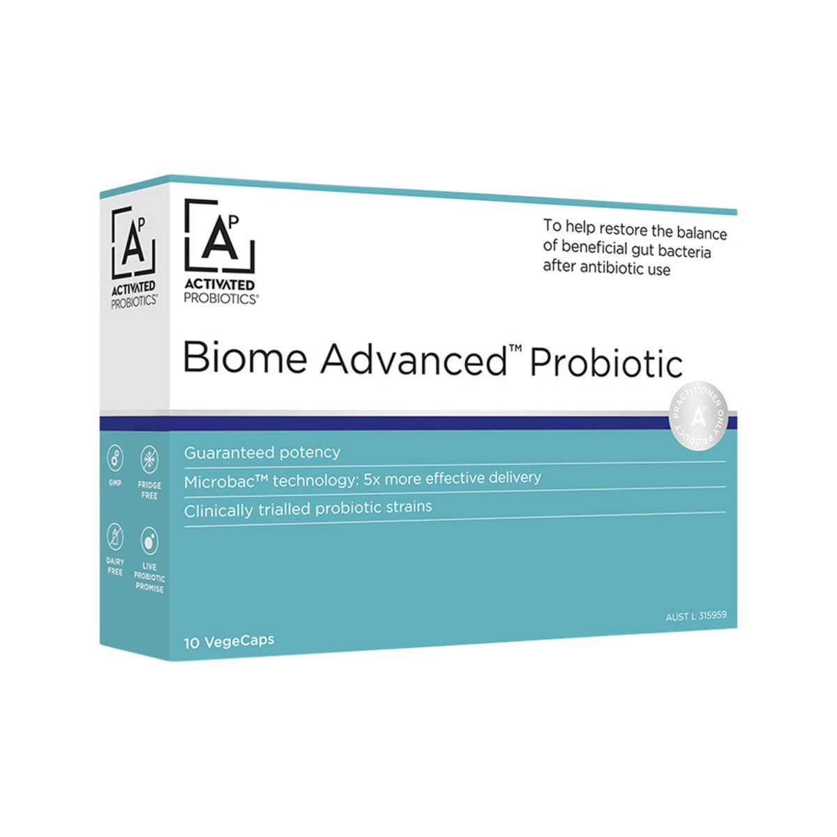 image of Activated Probiotics Biome Advanced Probiotic 10vc on white background