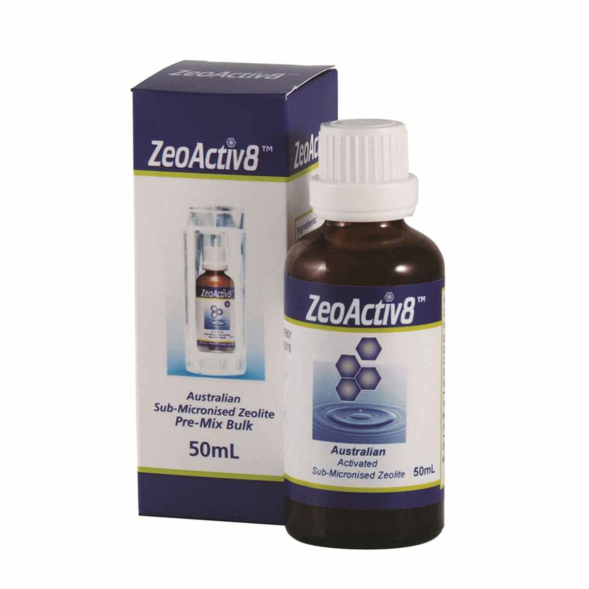 image of Zeoactive ZeoActiv8 (Sub-Micronised Zeolite) 50ml on white background