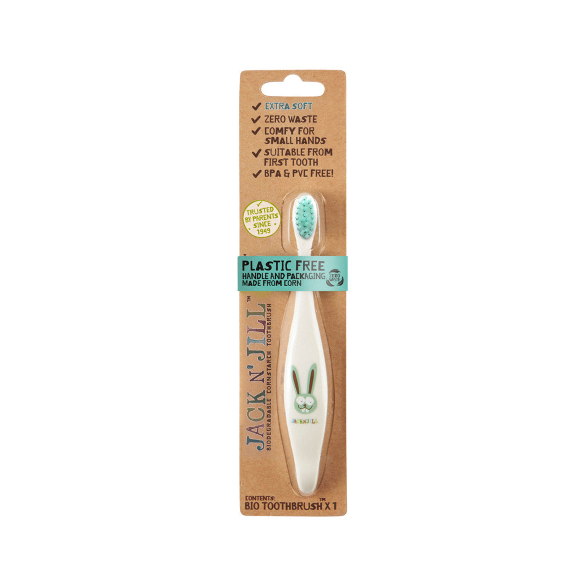 image of Jack N' Jill Bio Toothbrush bunny on white background 