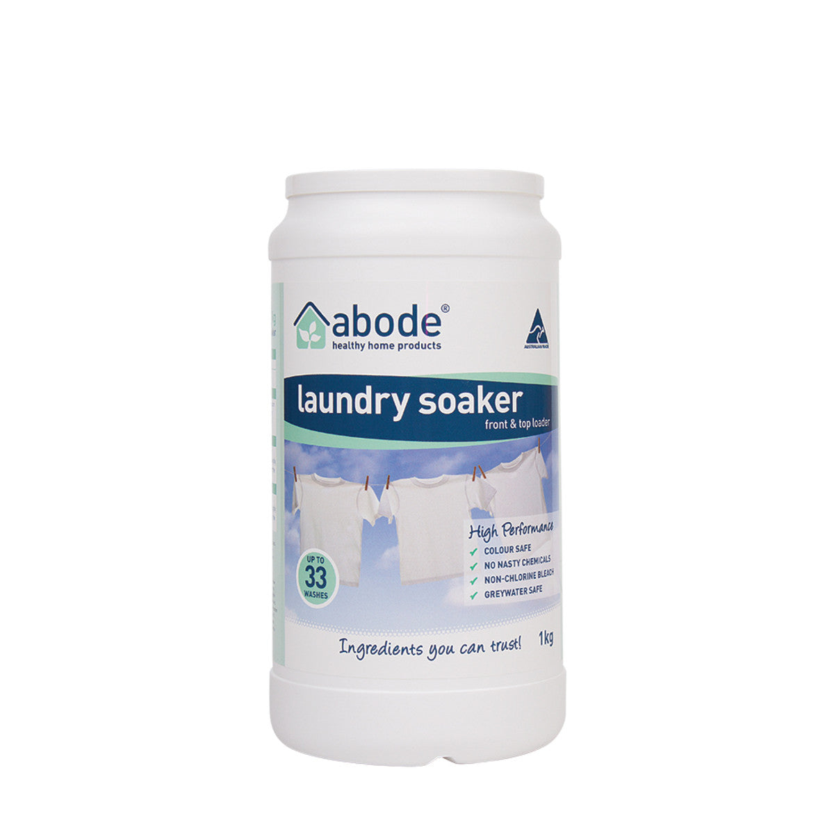 image of Abode Laundry Soaker (Front & Top Loader) High Performance 1kg on white bacground