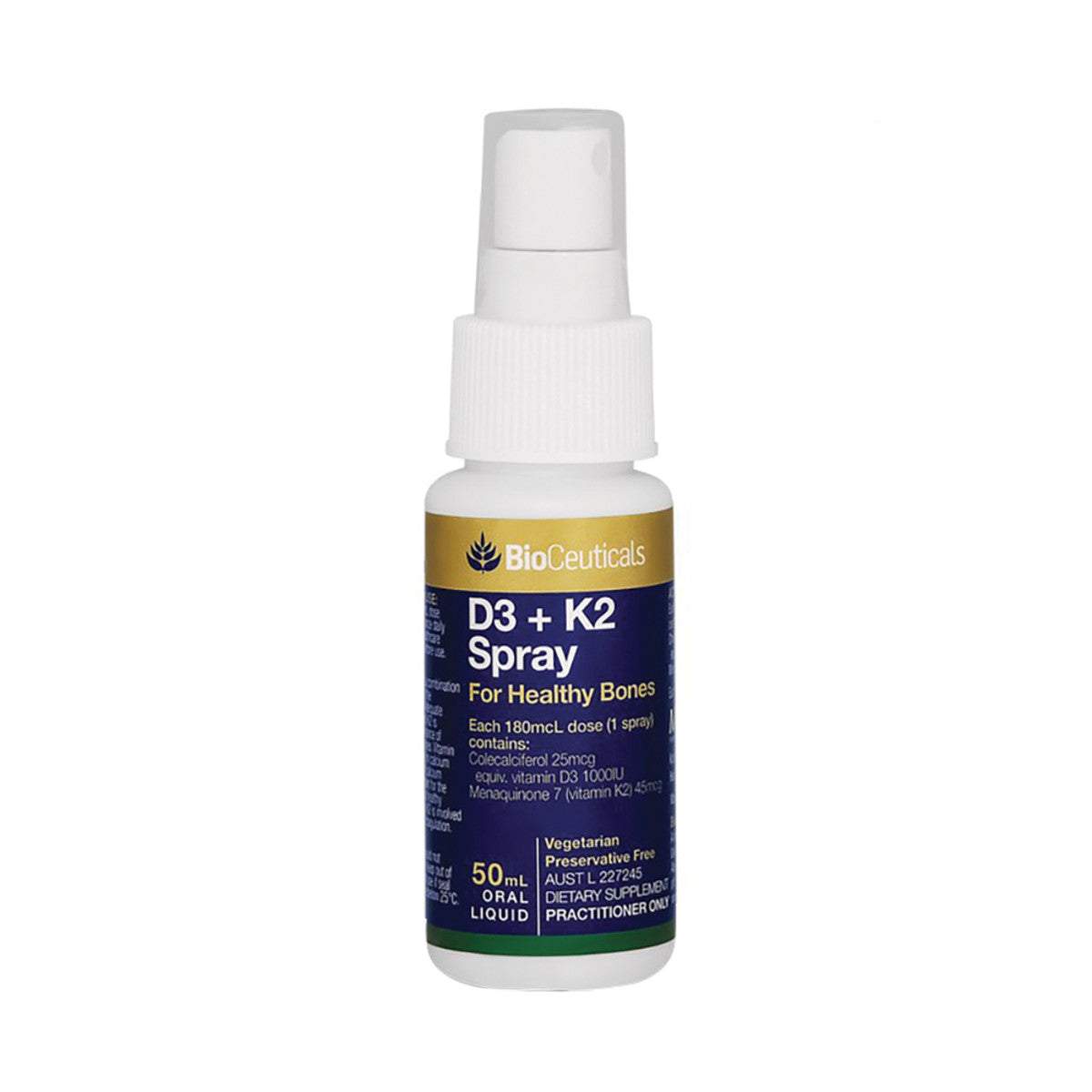image of BioCeuticals D3 + K2 Spray 50ml on white background 