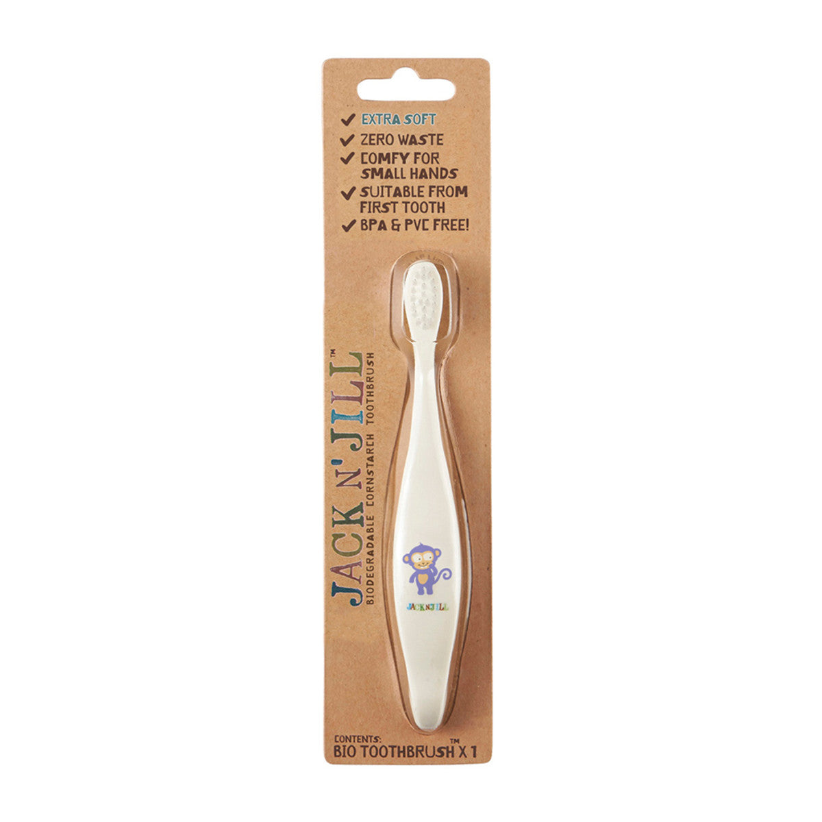 image of Jack N' Jill Bio Toothbrush Monkey on white background 