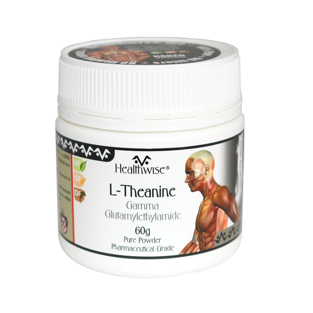 image of Healthwise L-Theanine 60g Powder on white background 