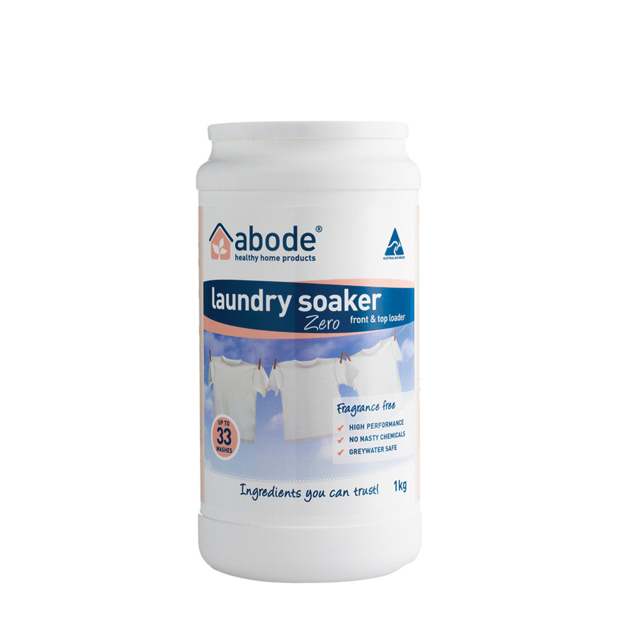 image of Abode Laundry Soaker (Front & Top Loader) Zero 1kg on white background