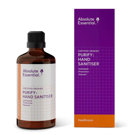image of Absolute Essential Purify Hand Sanitiser 100ml on white background