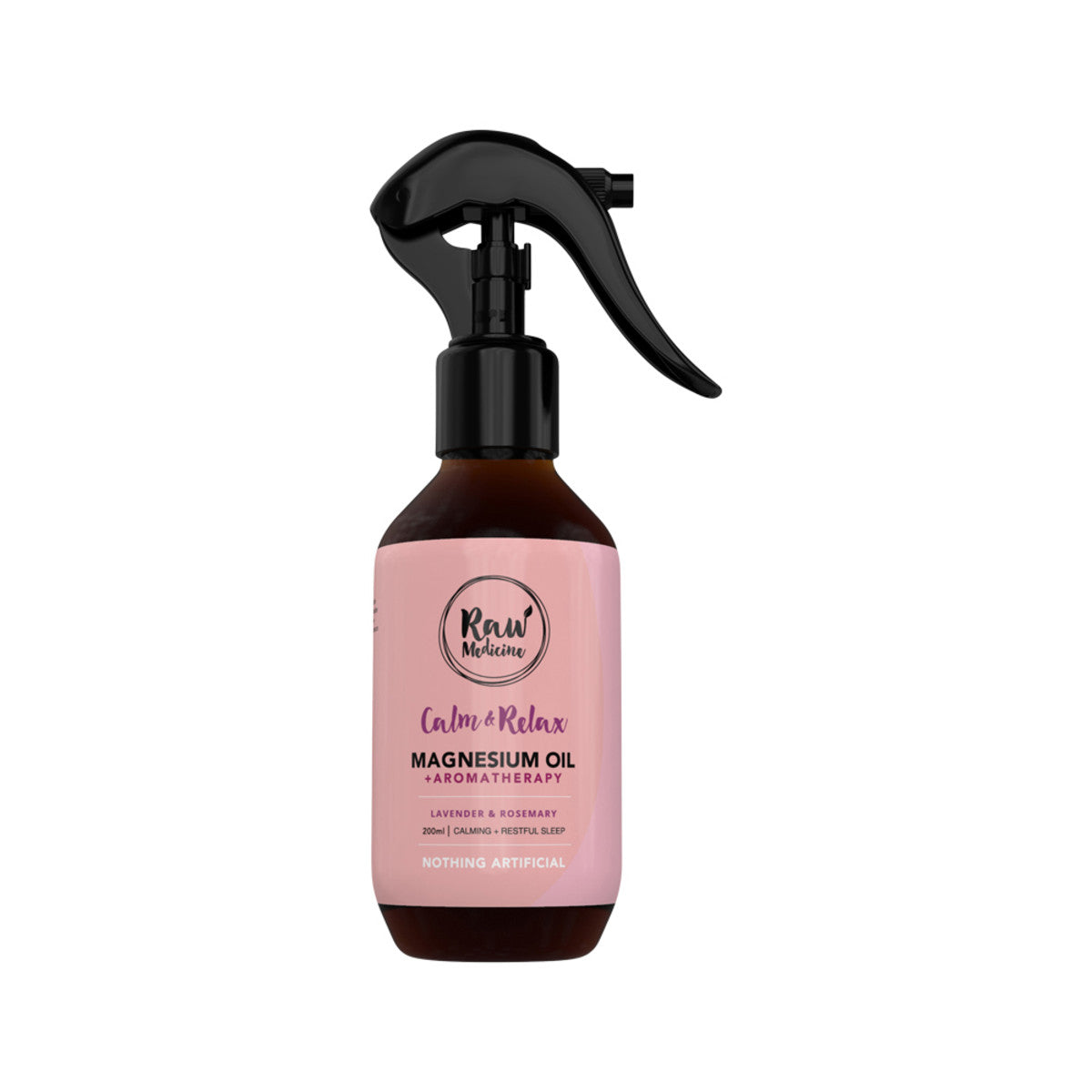 image of Raw Medicine Magnesium Oil + Aromatherapy Calm & Relax Spray 200ml on white background