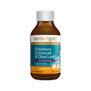 image of Herbs of Gold Elderberry Echinacea and Olive Leaf 100ml on white background