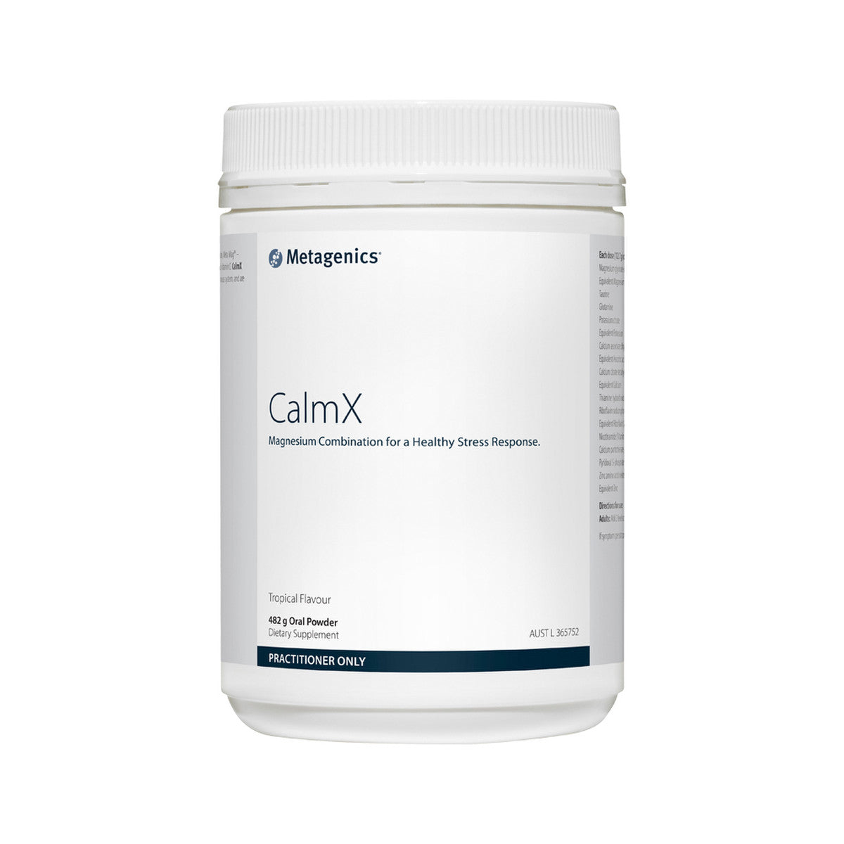 image of Metagenics CalmX Tropical Powder 482g on white background