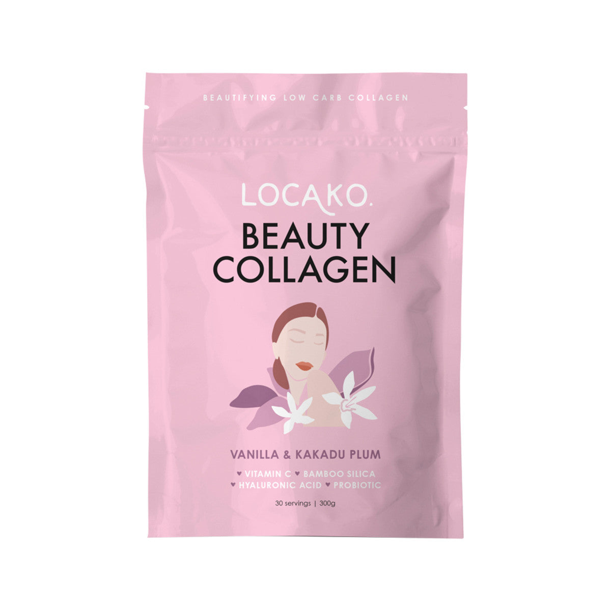 image of Locako Beauty Collagen Vanilla and Kakadu Plum 300g on white background 
