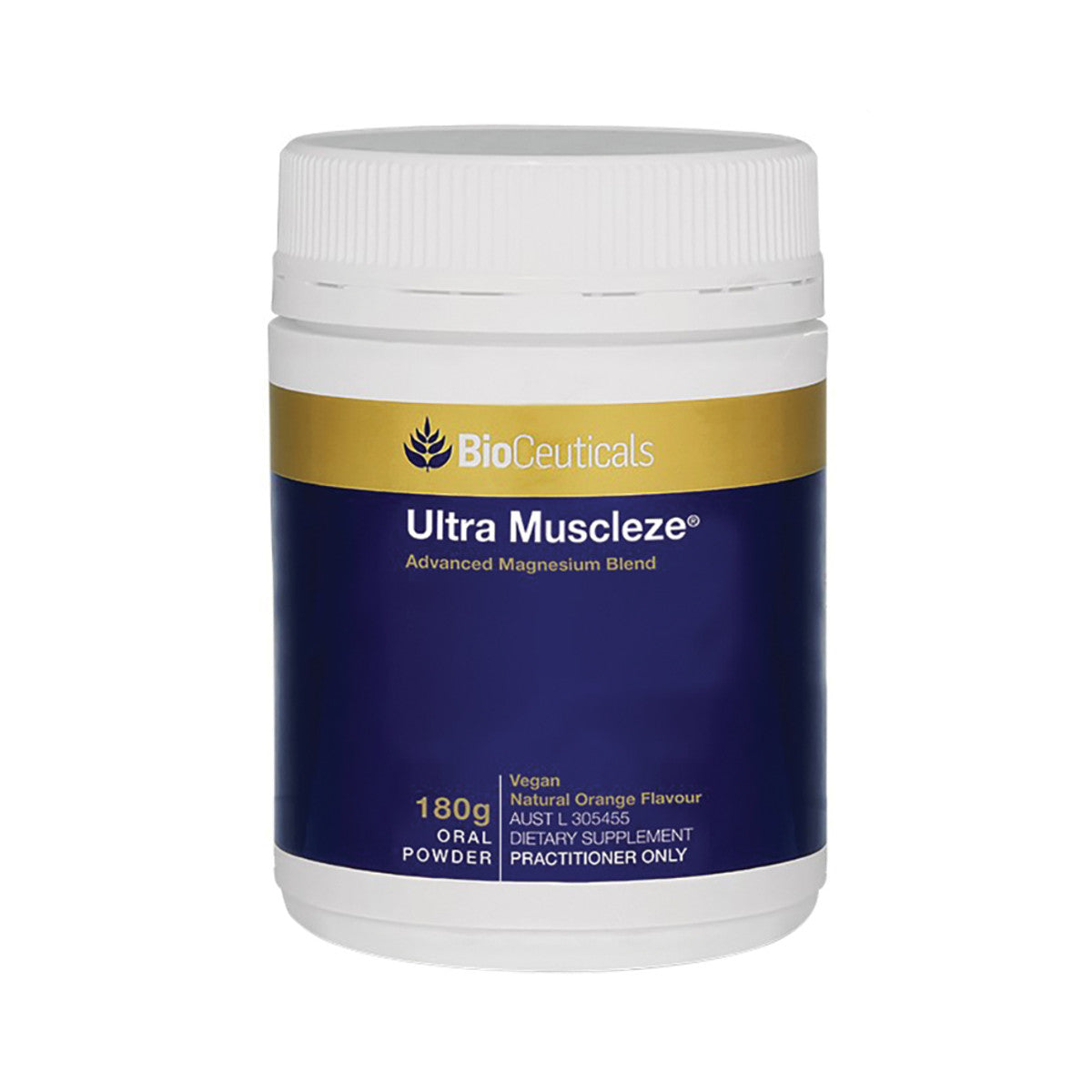 image of BioCeuticals Ultra Muscleze 180g on white background 