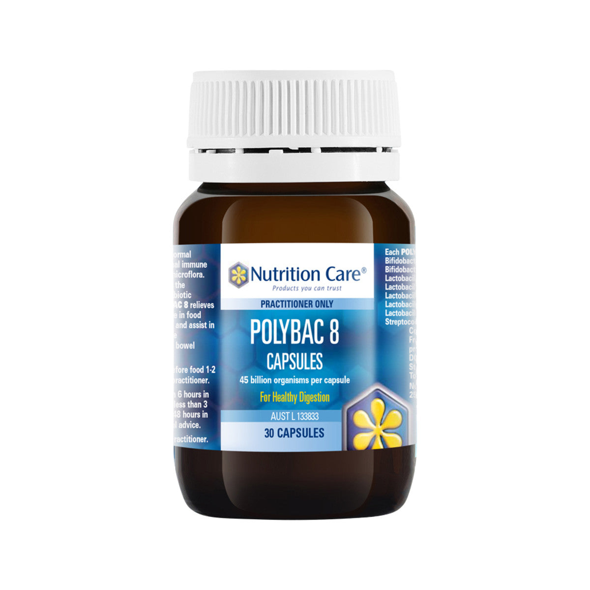 image of Nutrition Care Polybac 8 Capsules 30c on white background 