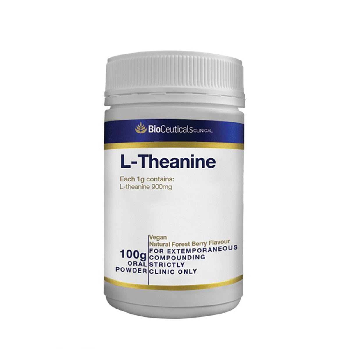 image of BioCeuticals Clinical L-Theanine 100g on white background 