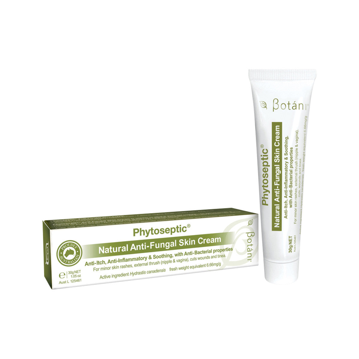 image of Botani Phytoseptic Natural Anti-Fungal Skin Cream 30g on white background 