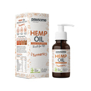 image of Pawsome Organics Pet Hemp Oil Turmeric 100ml on white background 