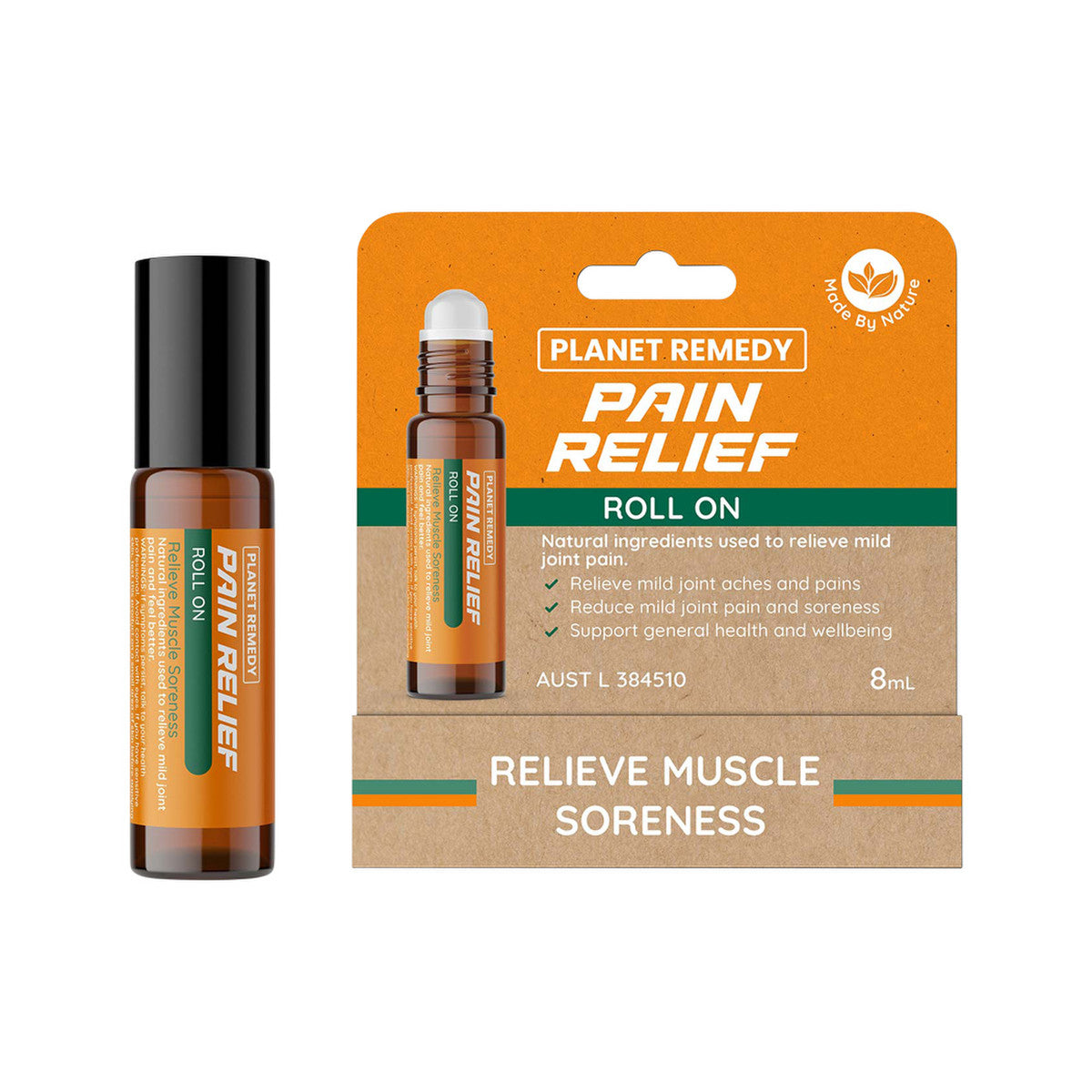 image of Planet Remedy Pain Relief (Relieve Muscle Soreness) Roll On 8ml on white background