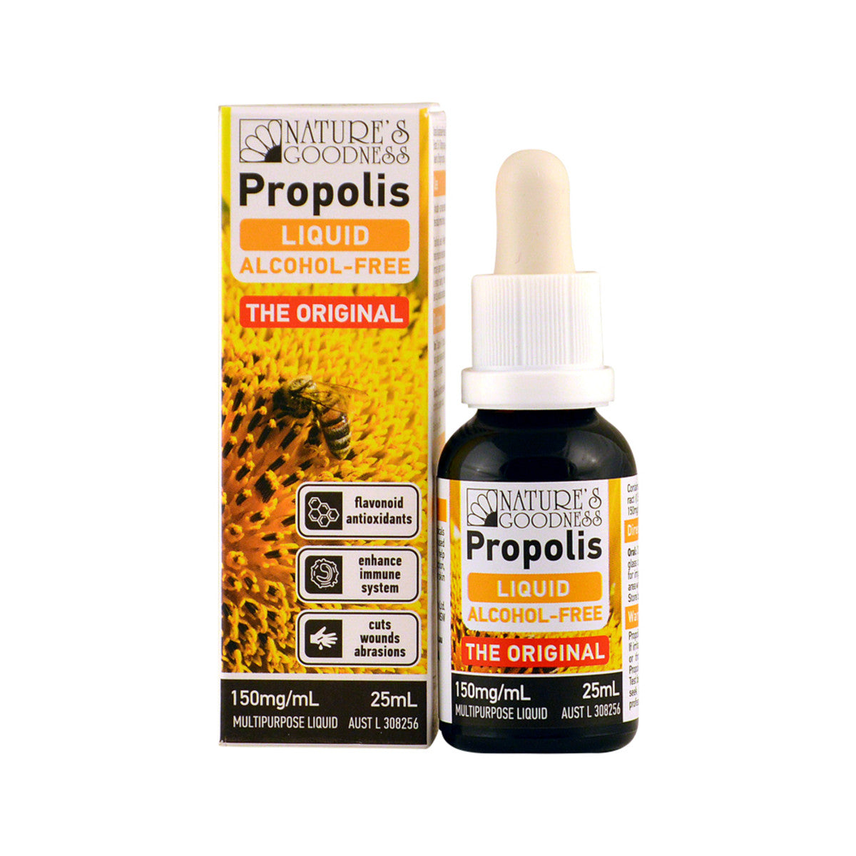 image of Nature's Goodness Propolis Alcohol-Free Liquid (The Original) 150mg/ml 25ml on white background 