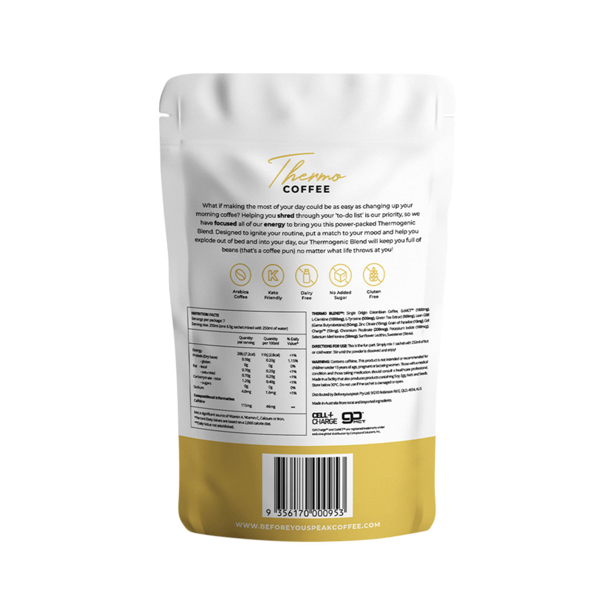 image of Before You Speak Thermo Coffee Original 6.5g x 30 pack on white background 