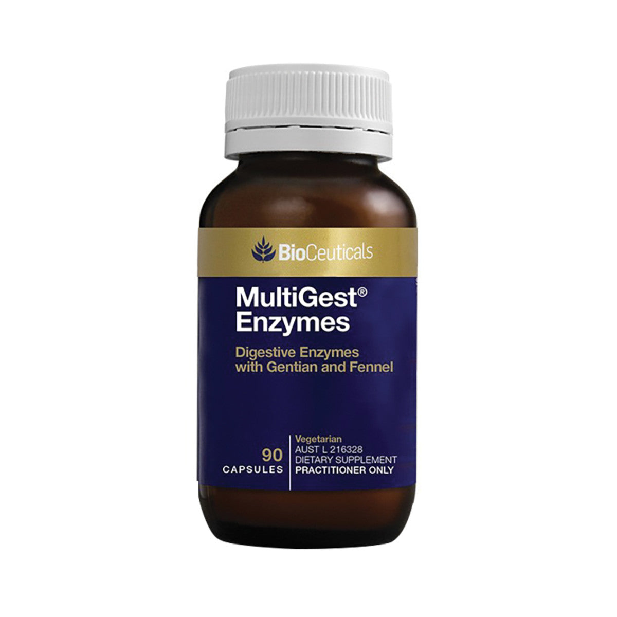 image of BioCeuticals MultiGest Enzymes 90c on white background 