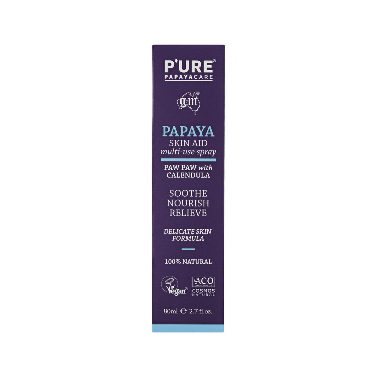 image of P'URE Papayacare Papaya Skin Aid Multi-Use Spray (Paw Paw with Calendula) 80ml with white background
