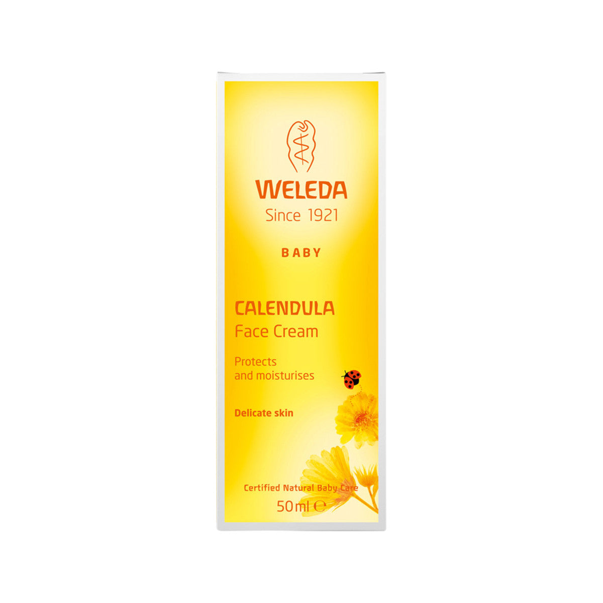 image of Weleda Baby Organic Face Cream Calendula 50ml on white background