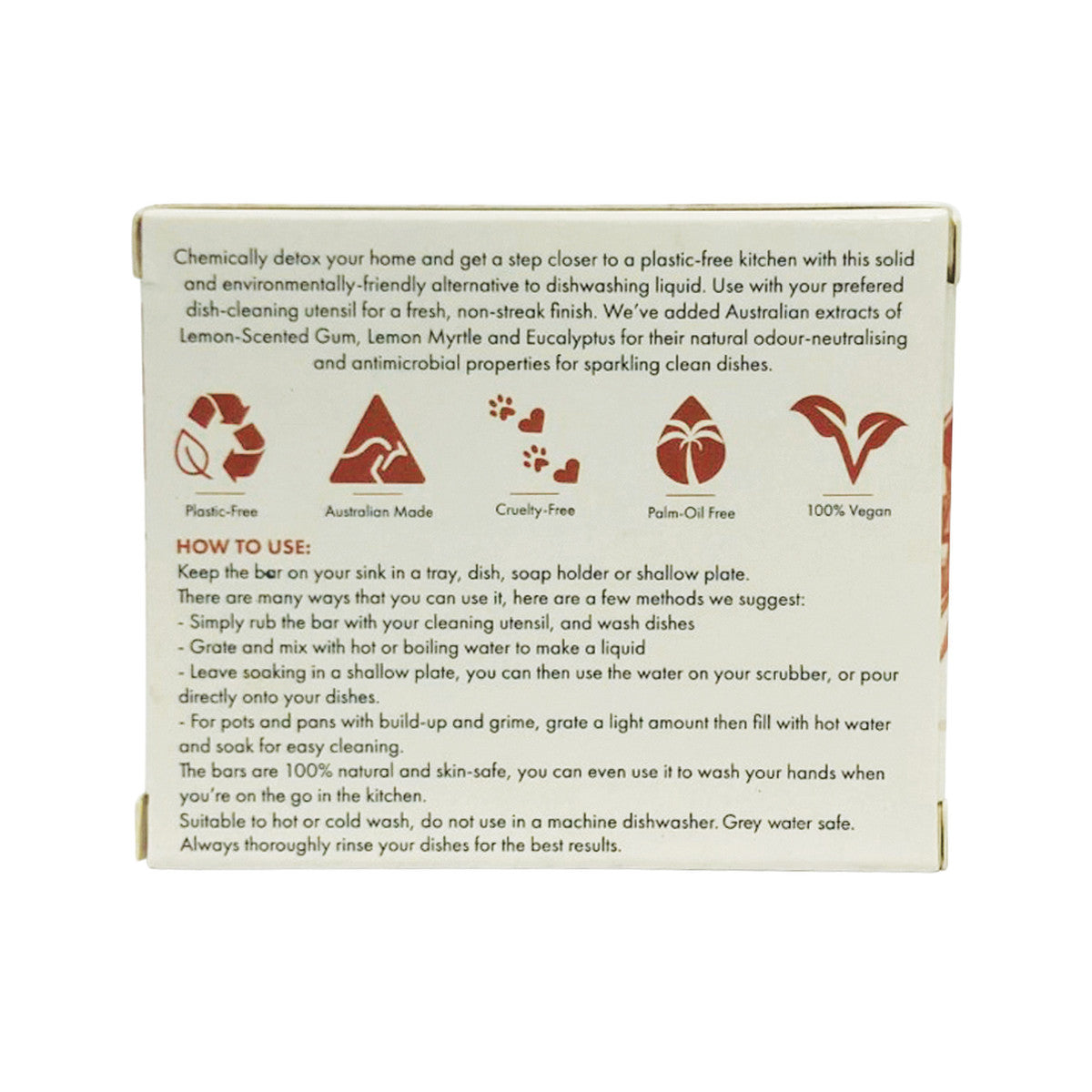 image of Minimal Essentials Dishwashing Block with Lemon Scented Gum & Eucalyptus 150g on white background
