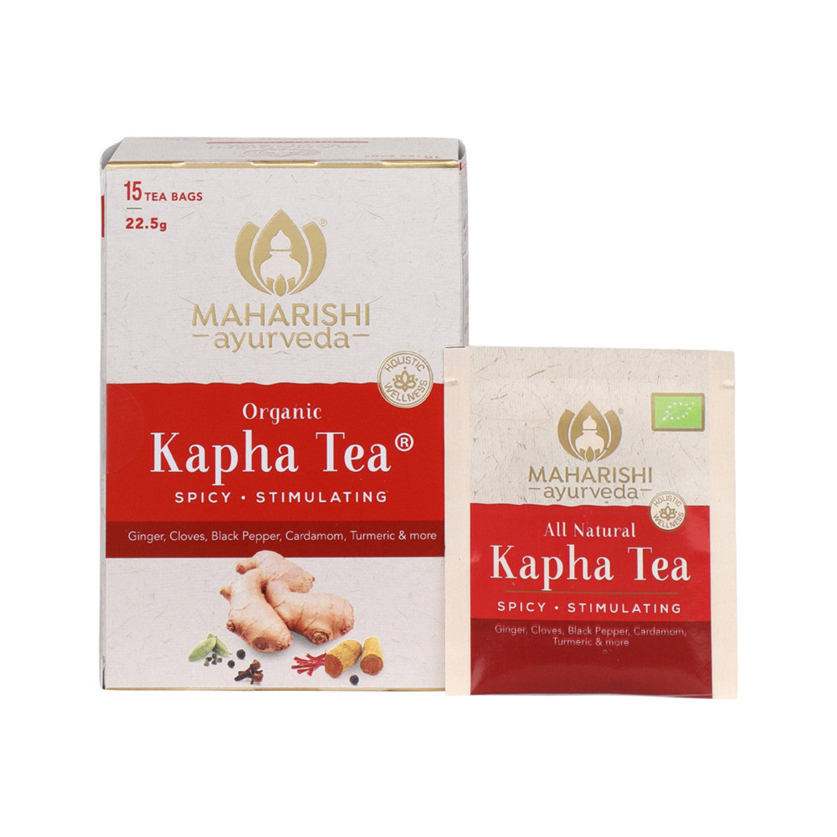 image of Maharishi Ayurveda Organic Kapha Tea x 15 Tea Bags (22.5g) on white background 