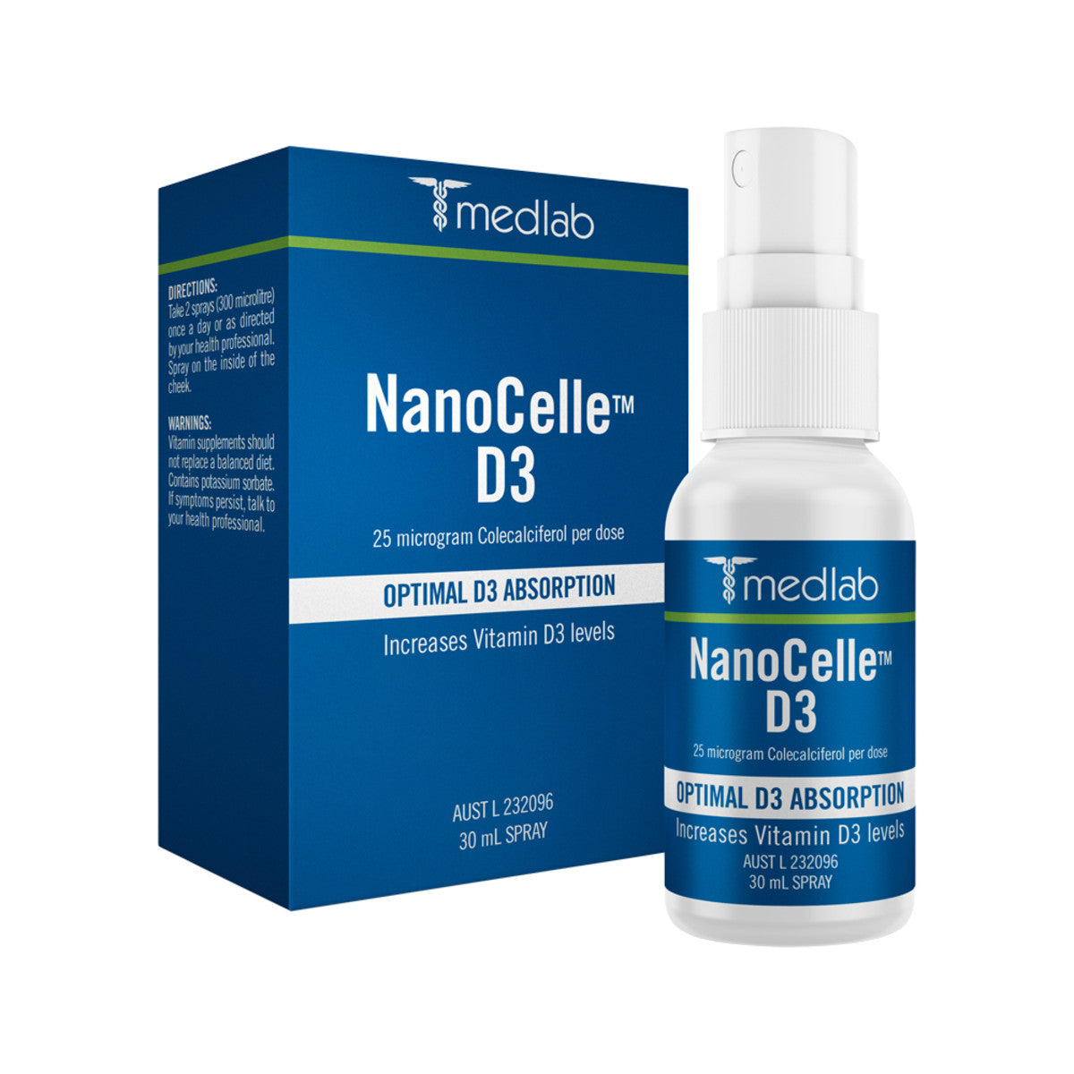 image of Bioglan Medlab NanoCelle D3 30ml on white background