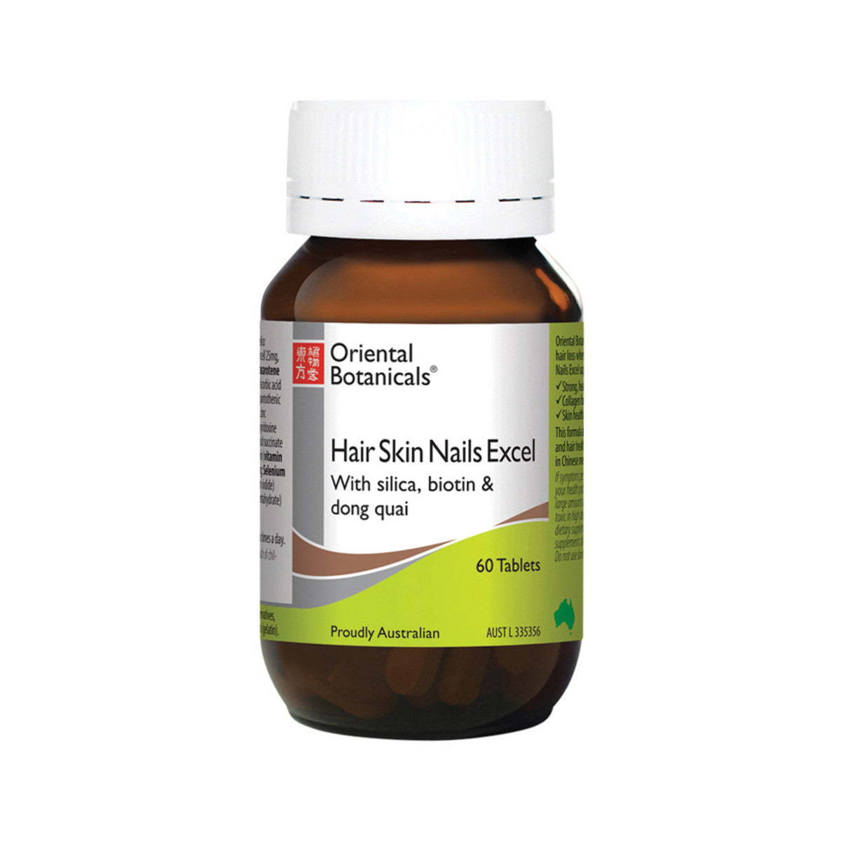 image of Oriental Botanicals Hair Skin Nails Excel 60t on white background 