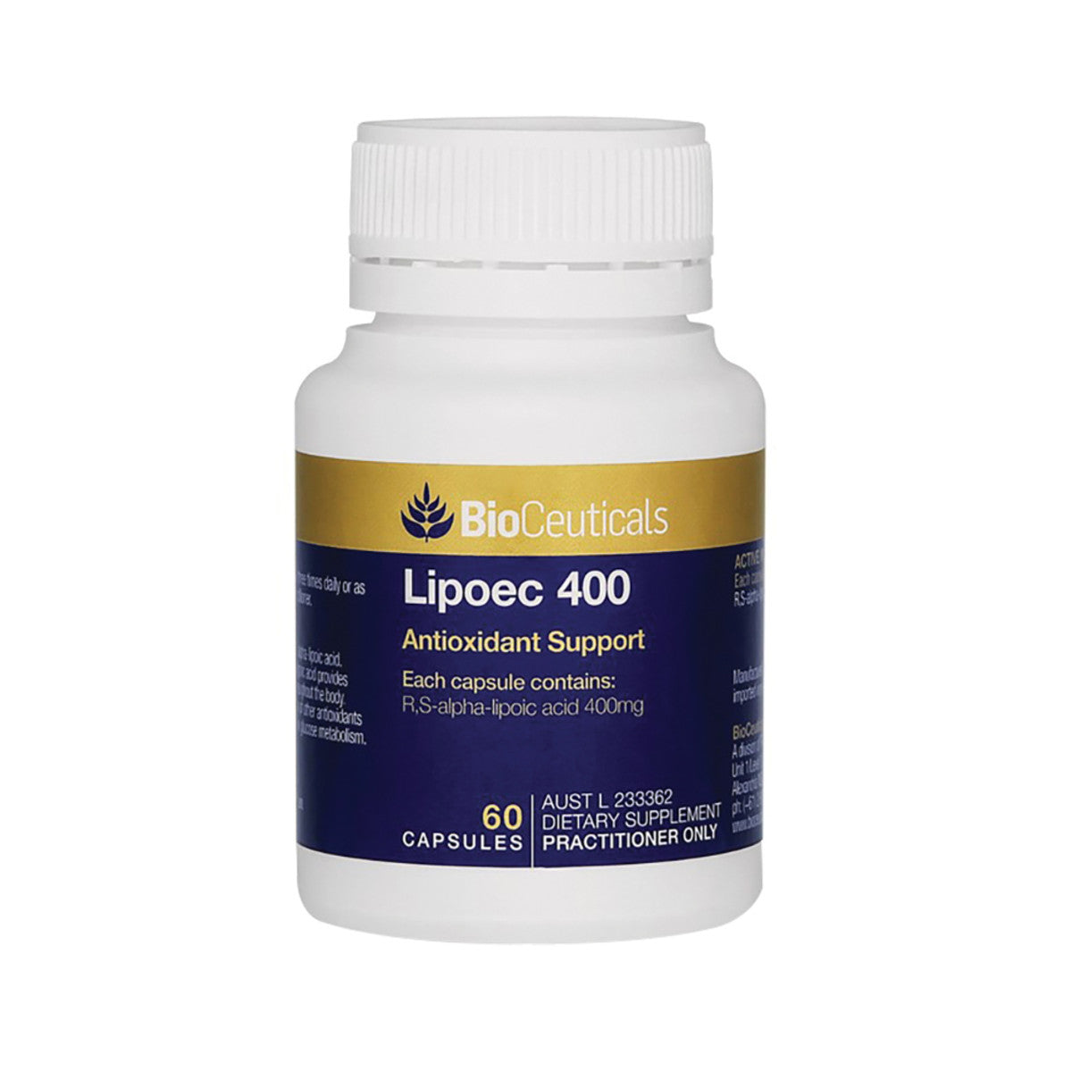 image of BioCeuticals Lipoec 400 60c on white background 