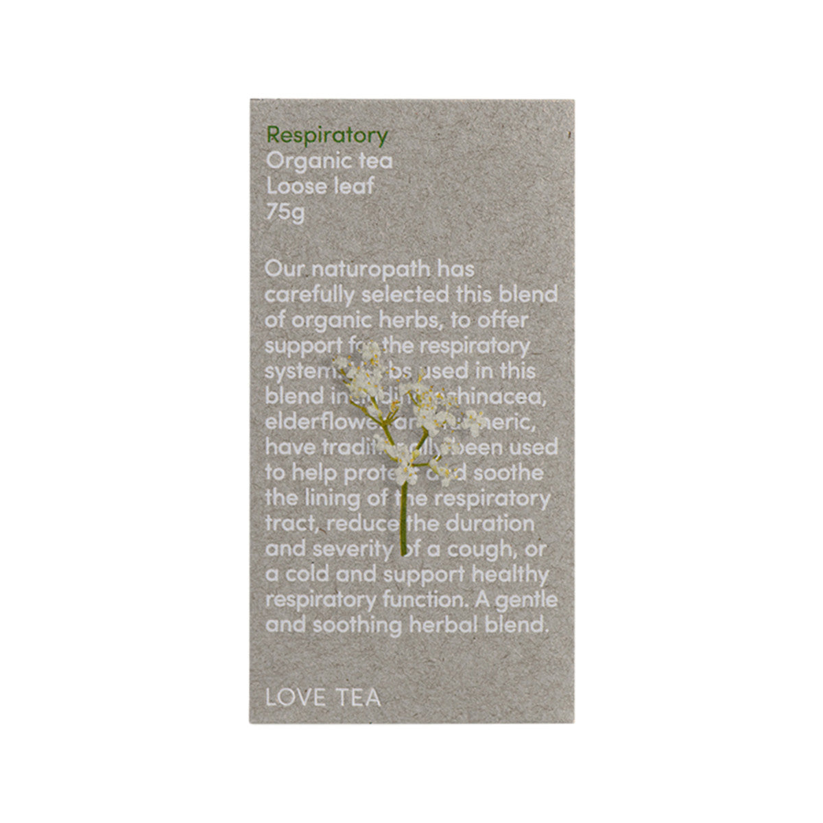 Love Tea image of Love Tea Organic Respiratory Tea Loose Leaf 75g with white background 