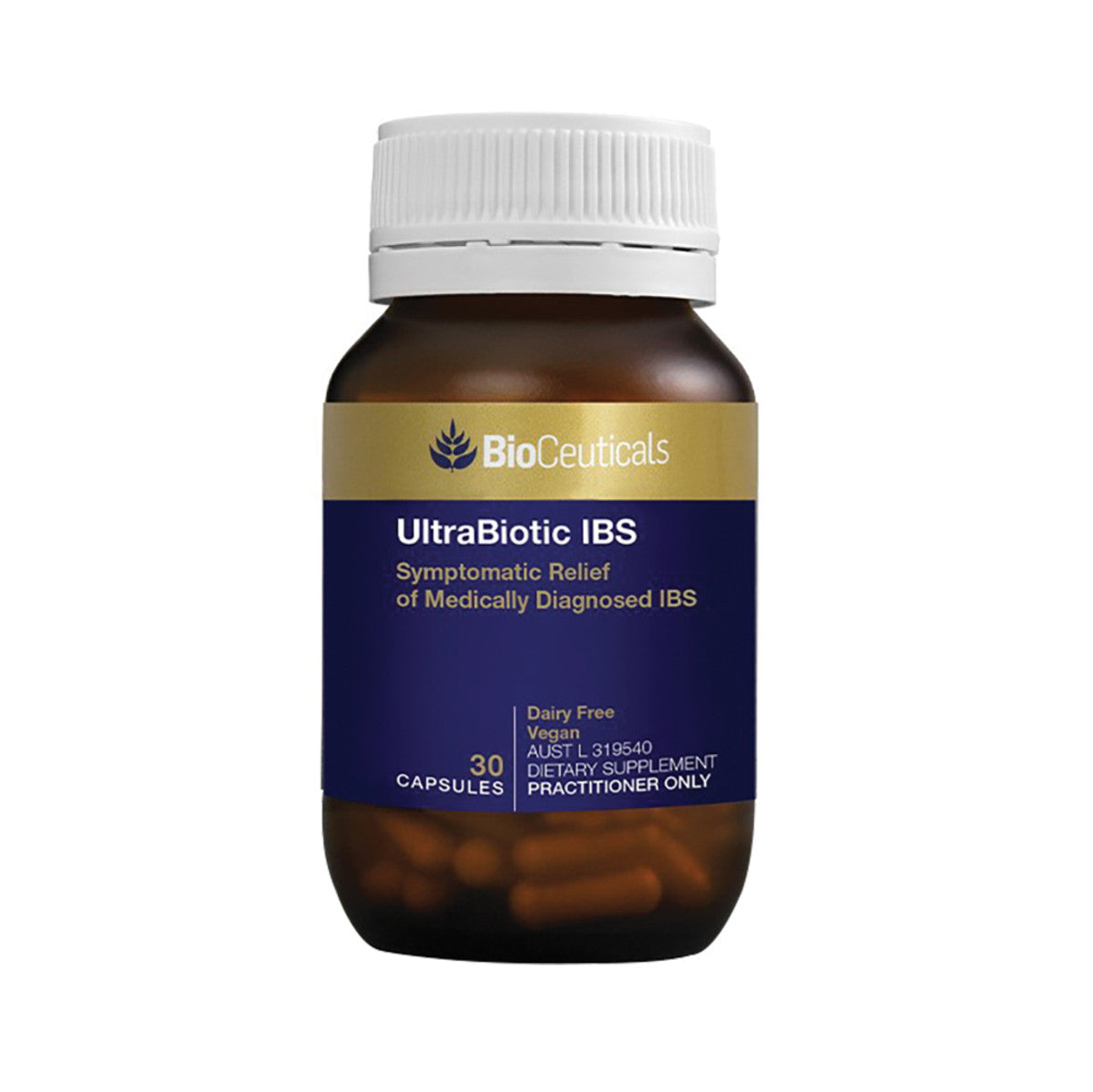 image of BioCeuticals UltraBiotic IBS 30c on white background 