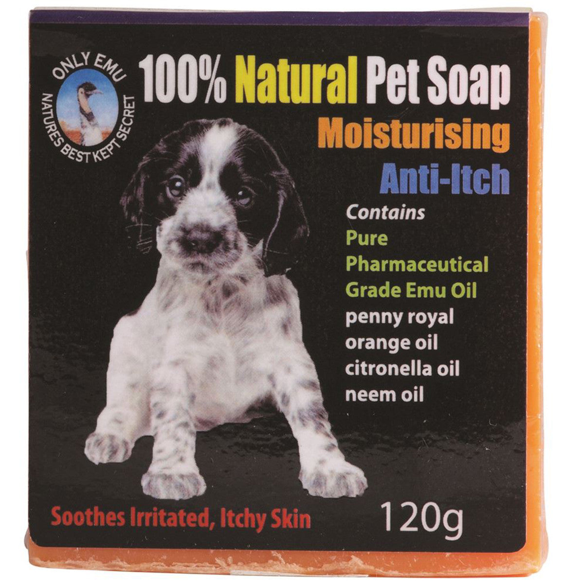 image of Only Emu Natural Pet Soap (Moisturising Anti Itch) 120g on white background