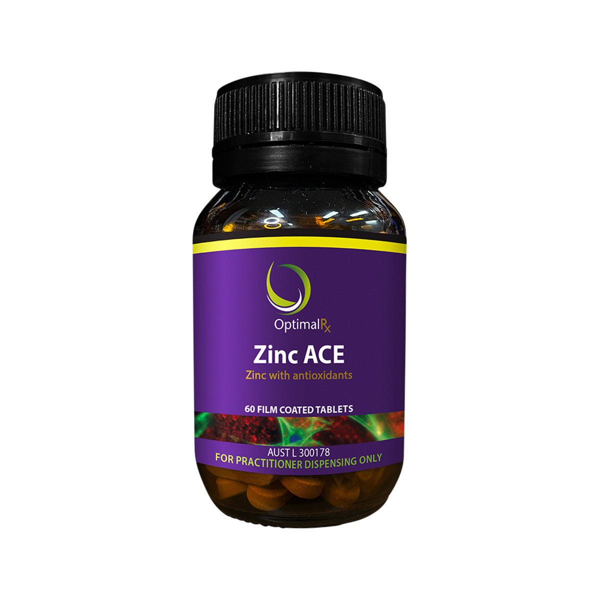 image of OptimalRx Zinc ACE 60t with white background 