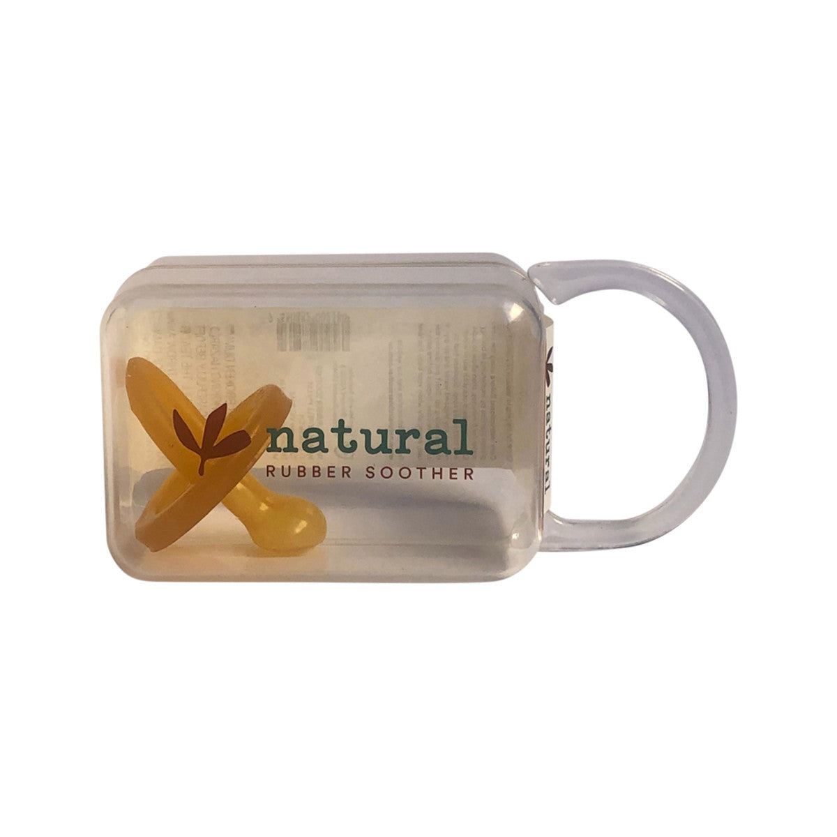 image of Natural Rubber Soother Orthodontic Dummy Large (6+ Months) Single in Reusable Storer on white background 