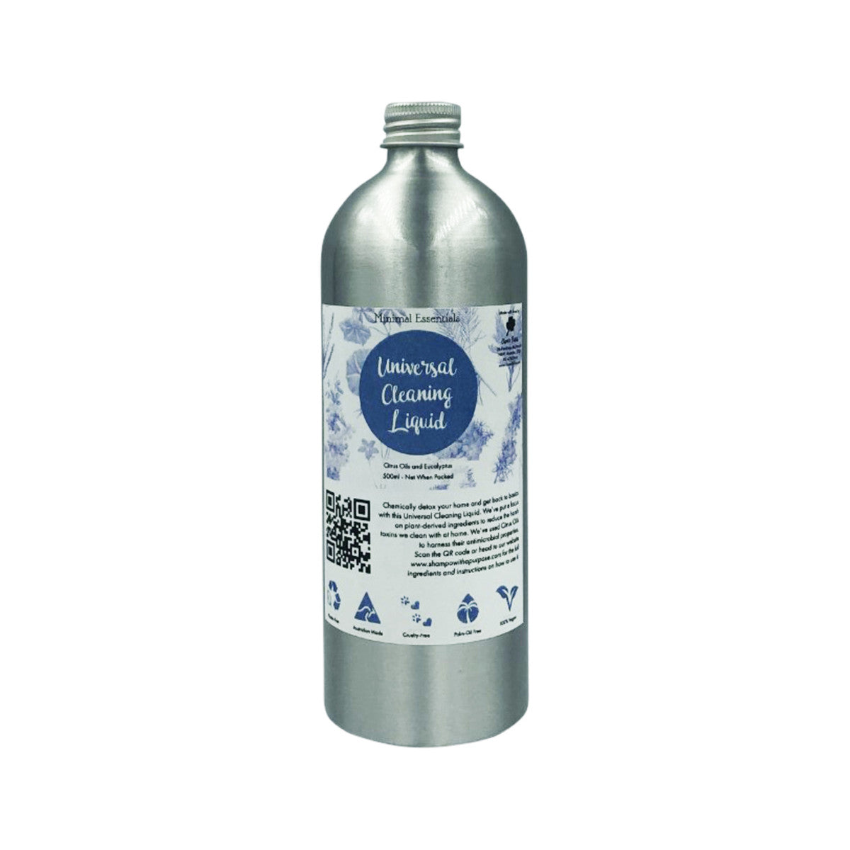image of Minimal Essentials Universal Cleaning Liquid (Citrus Oils & Eucalyptus) 500ml  on white background