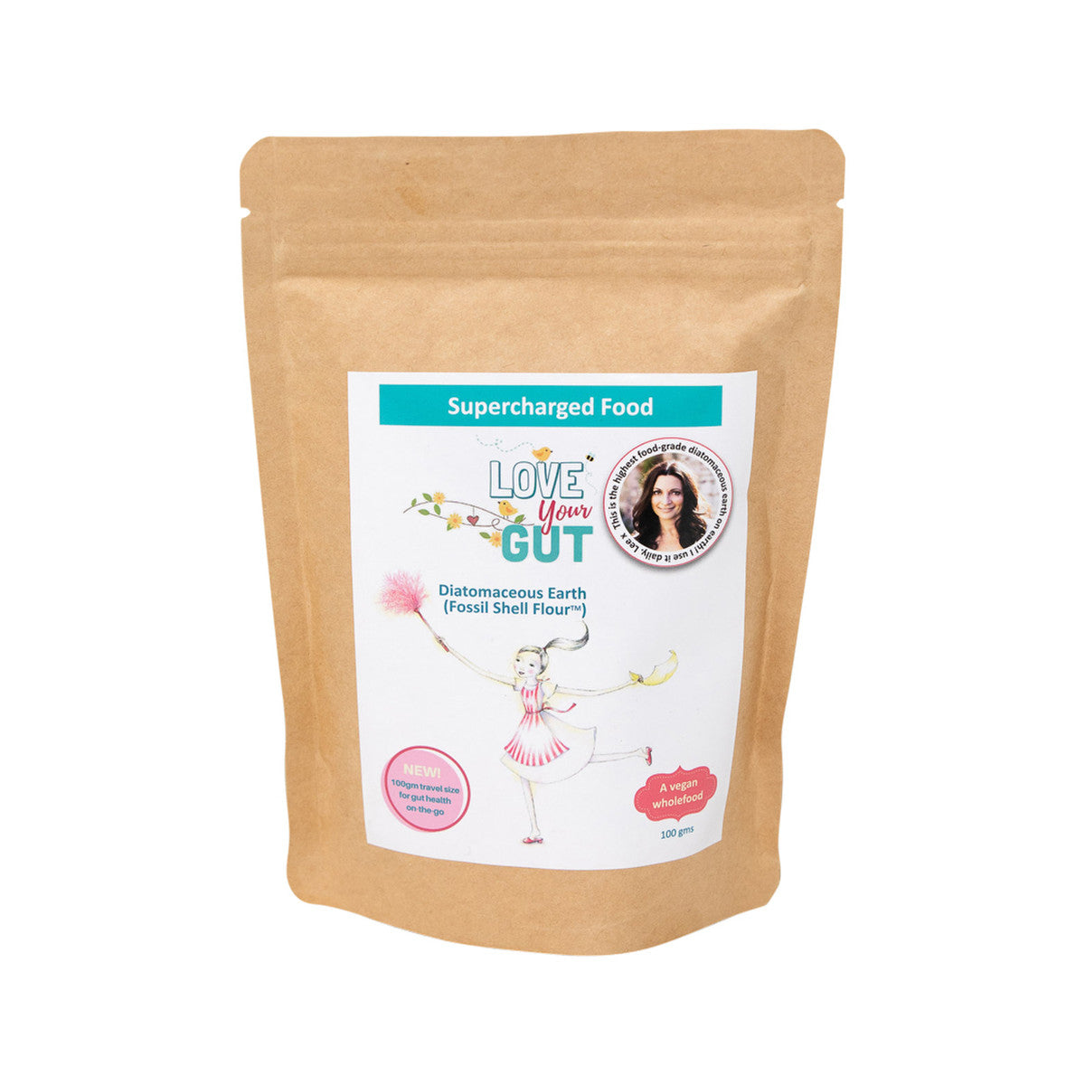 image of Supercharged Food Love Your Gut (Diatomaceous Earth) 100g on white background