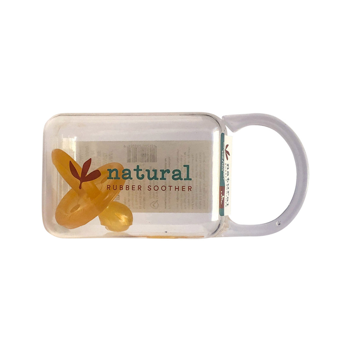 image of Natural Rubber Soother Round Dummy Large (6+ Months) Single in Reusable Storer on white background 