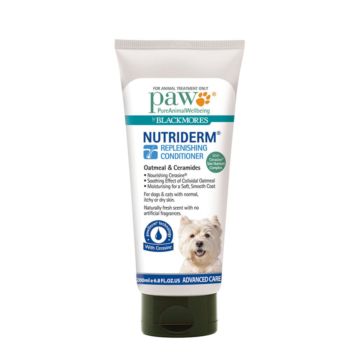 image of PAW NutriDerm Replenishing Conditioner Oatmeal & Ceramides 200ml on white background 