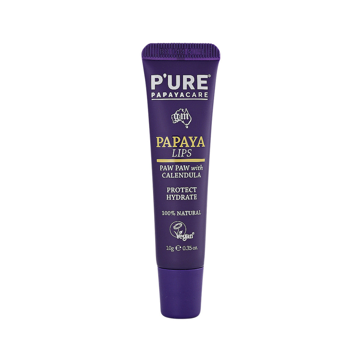 image of P'URE Papayacare Papaya Lips (Paw Paw with Calendula) 10g on white background 