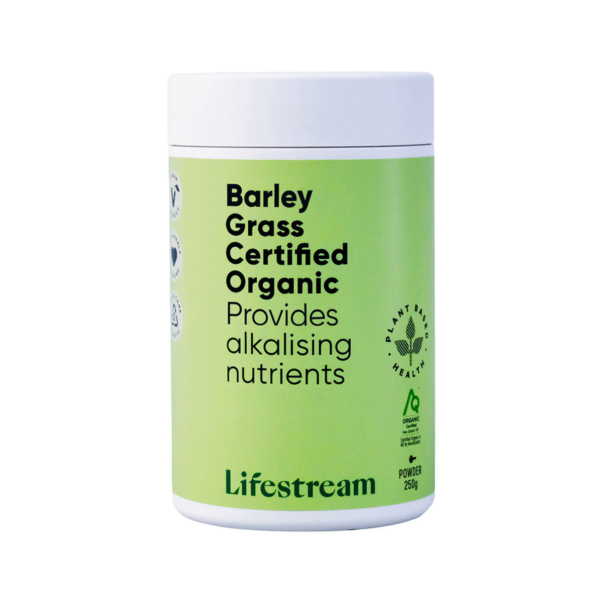 image of Lifestream Barley Grass Certified Organic Powder 250g on white background