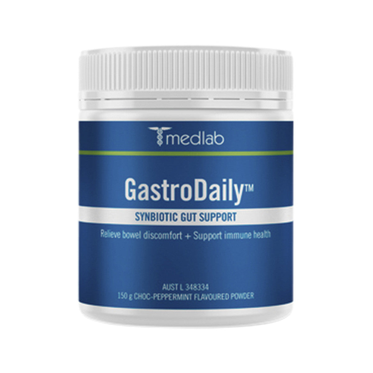 image of Bioglan Medlab GastroDaily Choc-Peppermint 150g on white background