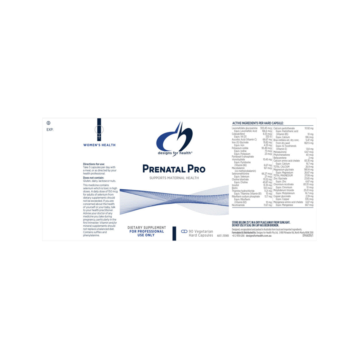 image of Designs For Health PreNatal Pro 90c on white background 