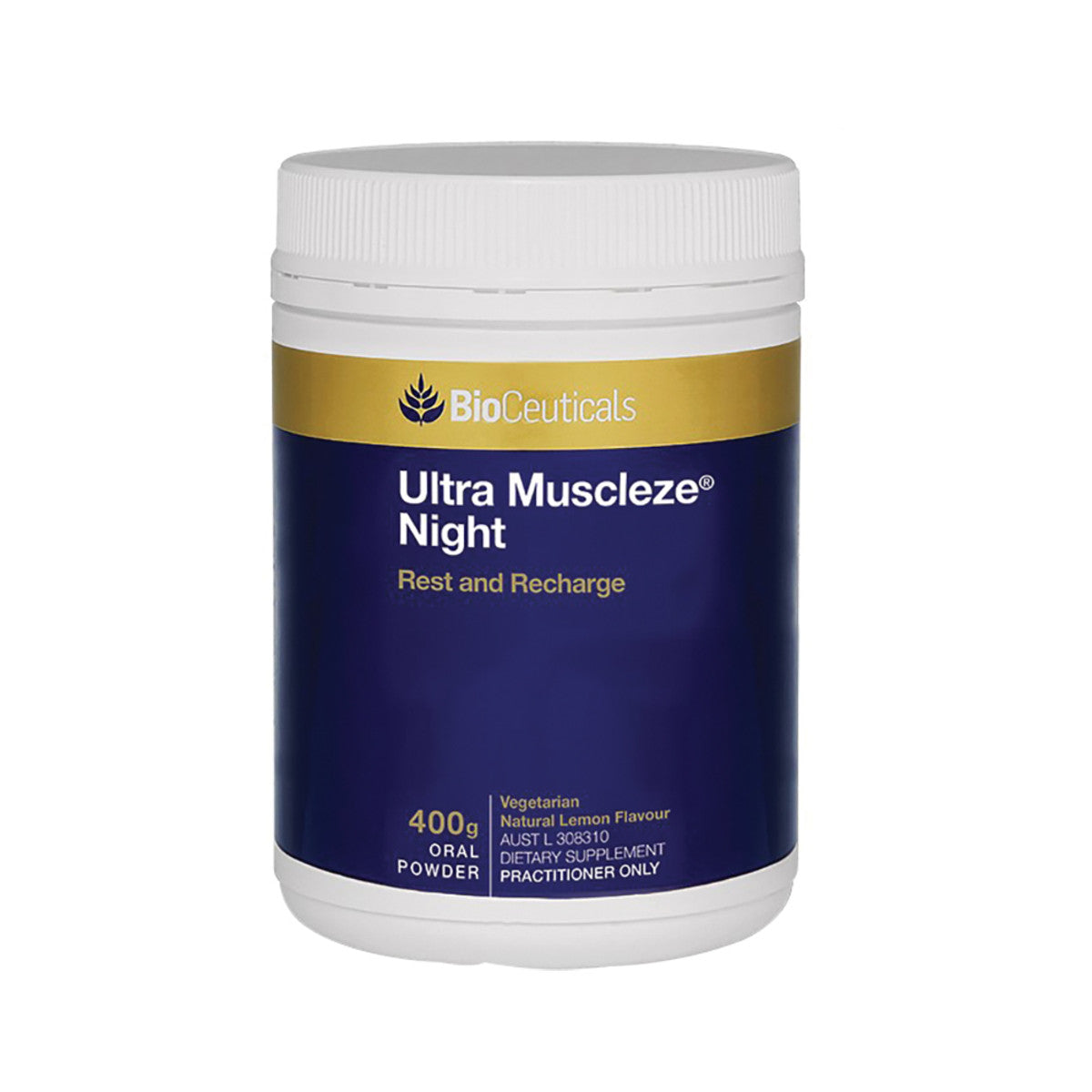 image of BioCeuticals Ultra Muscleze Night 400g on white background 