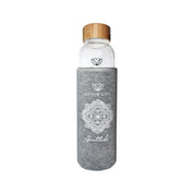 image of Luvin' Life Water Bottle Amethyst Crystals & Bamboo 'Gratitude' (Includes Sleeve) 550ml on white background 